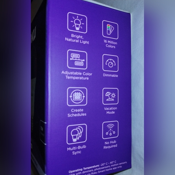 THREE Roku Smart Bulbs 16 million color Options Adjustable brightness & temp - Picture 3 of 6